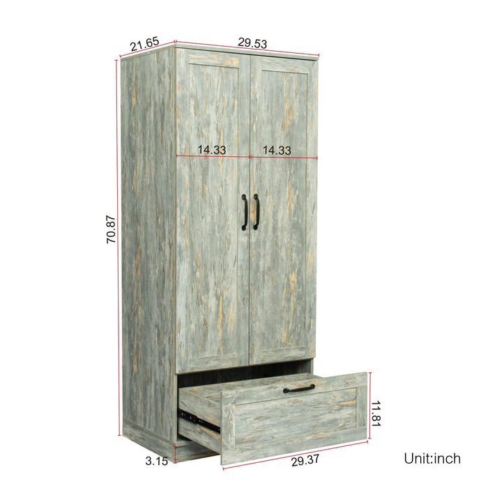 High wardrobe and kitchen cabinet with 2 doors,Grey