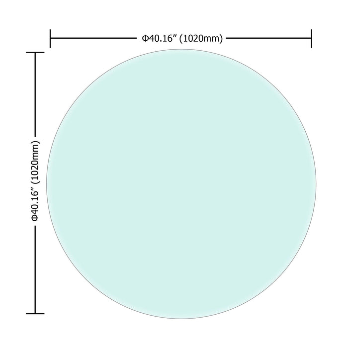 40" Inch Round Tempered Glass Table Top Clear Glass 2/5" Inch Thick Beveled Polished Edge