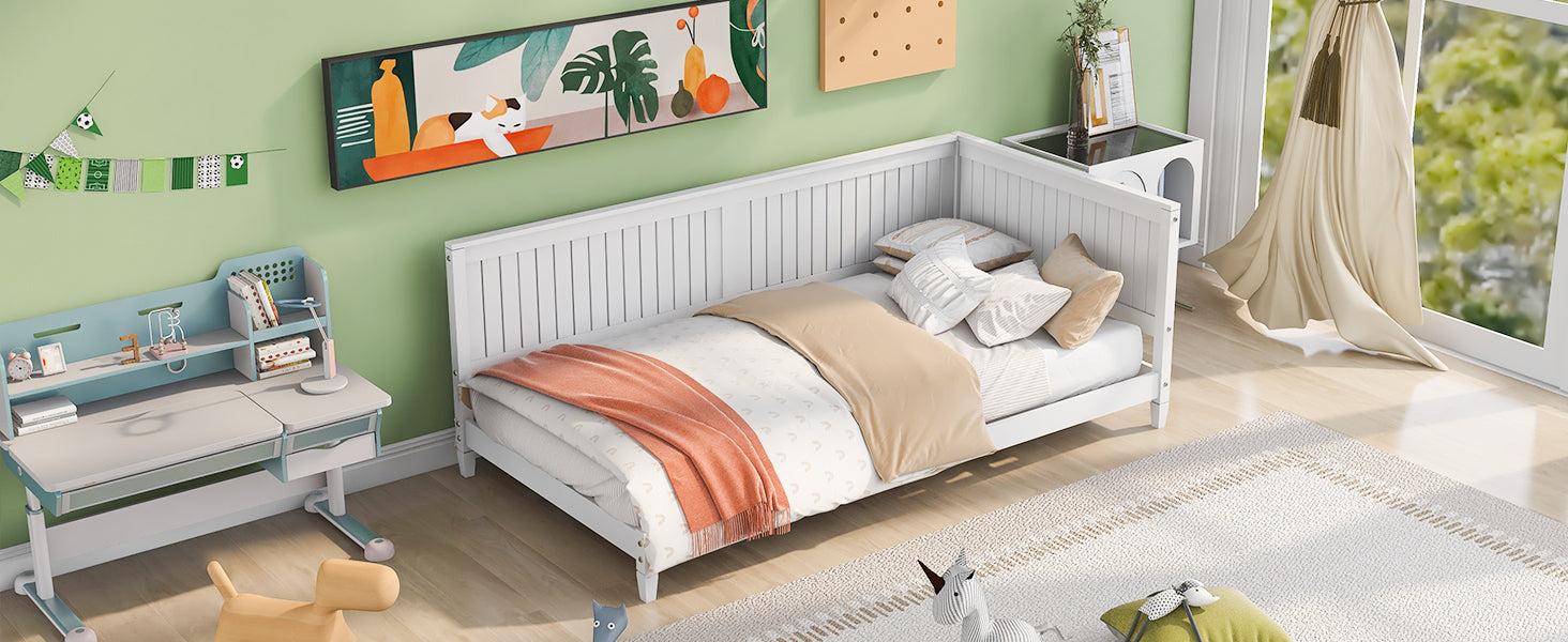 Twin Size Wood Daybed/Sofa Bed, White