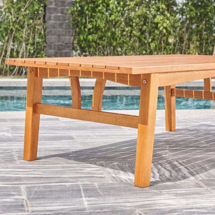 Kapalua Honey Nautical Eucalyptus Wooden Outdoor Sofa Table