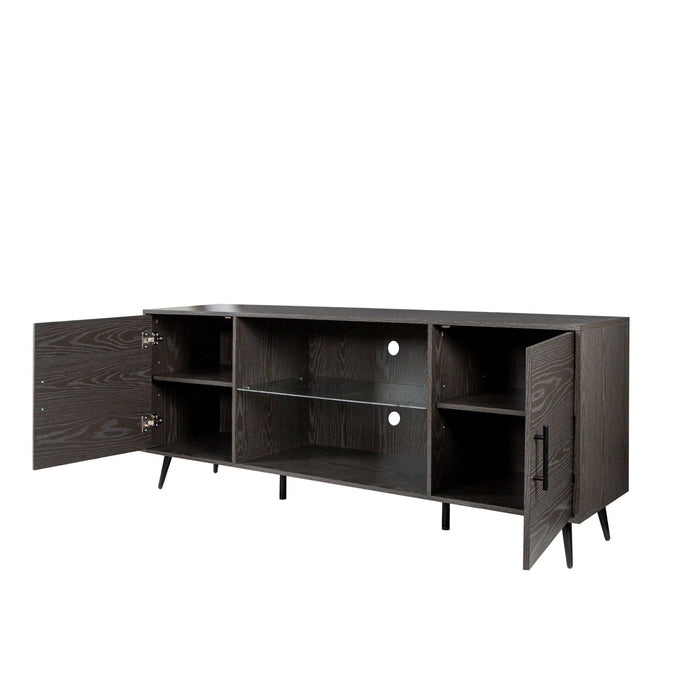 TV Stand Mid-Century WoodModern Entertainment Center AdjustableStorage Cabinet TV Console for Living Room