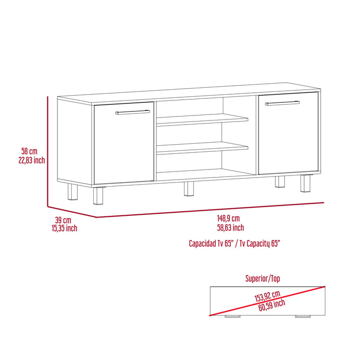 Cannon 3-Shelf 2-Door TV Stand Carbon Espresso