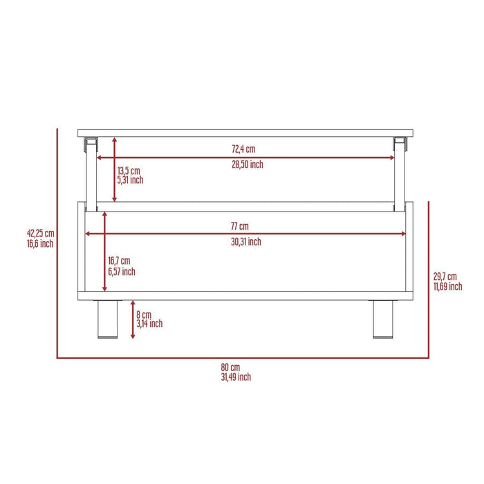 Tilton Rectangle Lift Top  Coffee Table White Oak