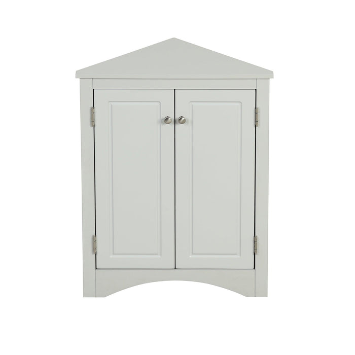 Grey Triangle BathroomStorage Cabinet with Adjustable Shelves, Freestanding Floor Cabinet for Home Kitchen