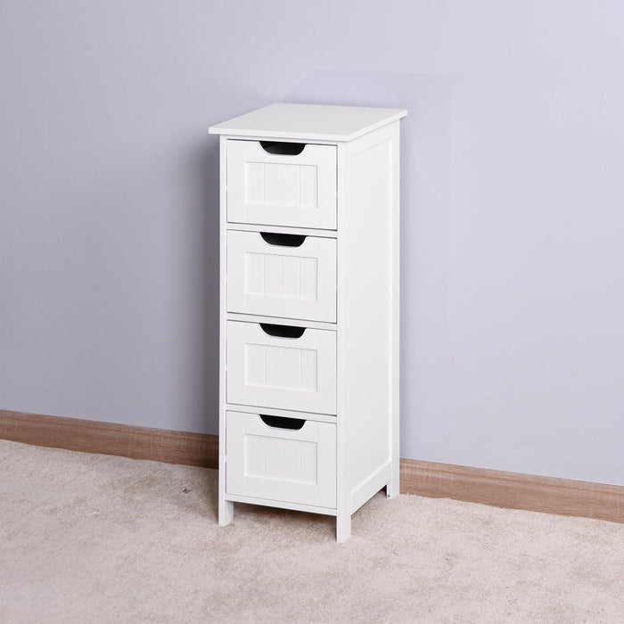 White BathroomStorage Cabinet, Freestanding Cabinet with Drawers