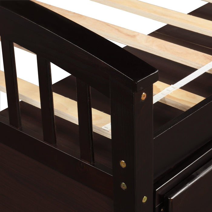 Twin Size PlatformStorage Bed Solid Wood Bed with 6 Drawers