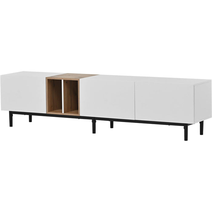 Modern TV Stand for 80’’ TV with 3 Doors, Media Console Table, Entertainment Center with LargeStorage Cabinet for Living Room, Bedroom