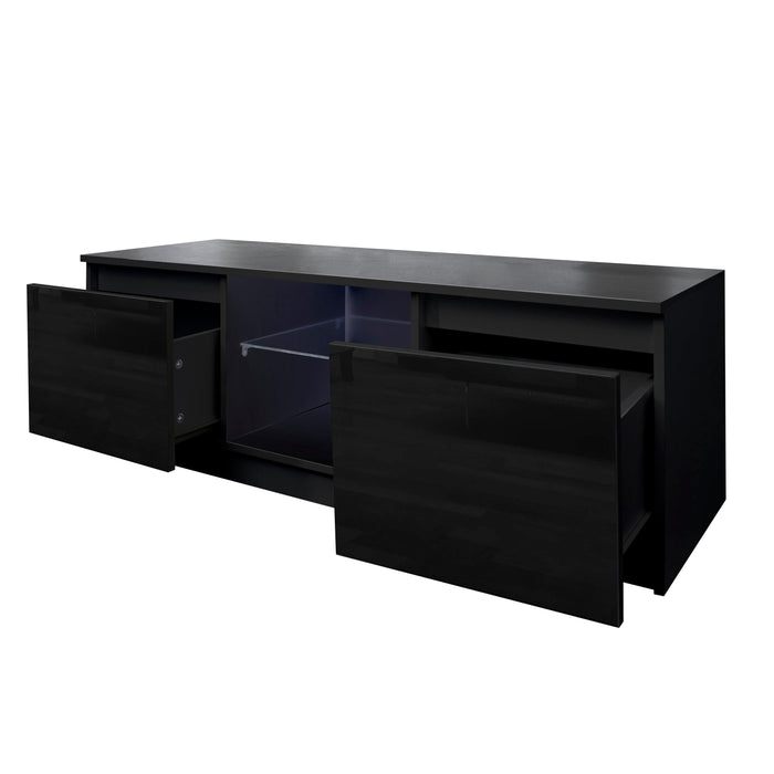 TV Cabinet Wholesale, Black  TV Stand with LED Lights