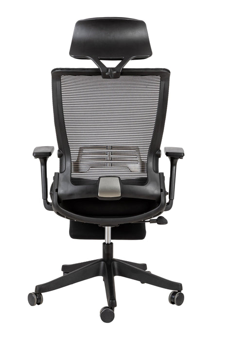 High Back Office Chair with 2d armrest and foot rest, tilt function max 128°,Black