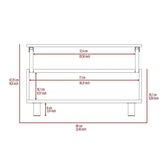 Tilton Rectangle Lift Top  Coffee Table White