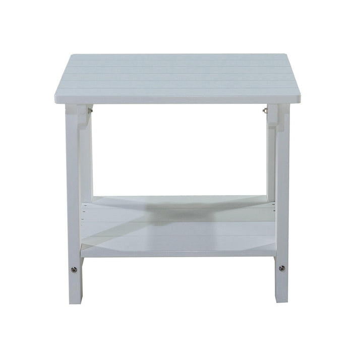 Key West Weather Resistant Outdoor Indoor Plastic Wood End Table, Patio Rectangular Side table, Small table for Deck, Backyards, Lawns, Poolside, and Beaches, White