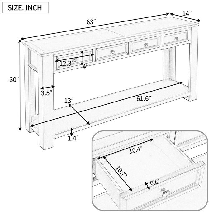 Console Table/Sofa Table withStorage Drawers and Bottom Shelf for Entryway Hallway(Espresso)