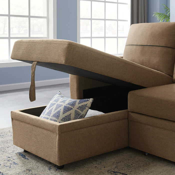 9191 Brown broachingStorage sofa