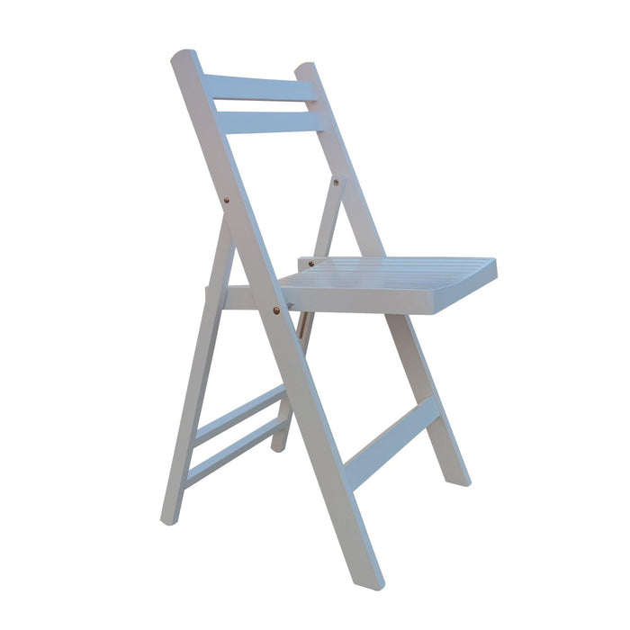 Furniture Slatted Wood Folding Special Event Chair - White, Set of 4 ，FOLDING CHAIR, FOLDABLE STYLE