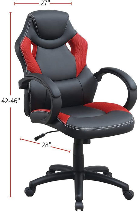 Office Chair Upholstered 1pc Cushioned Comfort Chair Relax Gaming Office Work Black And Red Color