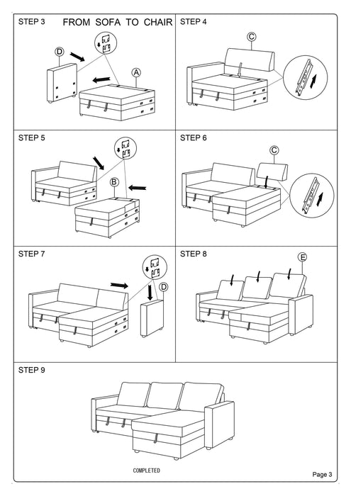 Living Room Furniture Convertible Sectional Blue Grey Color Polyfiber Reversible ChaiseStorage Sofa Pull Out bed Couch