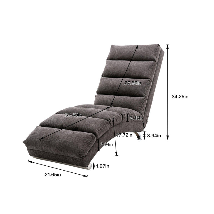 Linen Chaise Lounge Indoor Chair,Modern Long Lounger for Office or Living Room