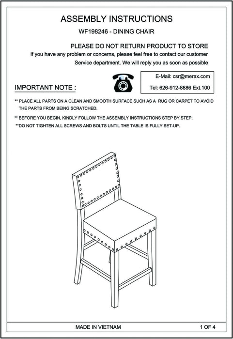 2 Pieces Rustic Wooden Counter Height Upholstered Dining Chairs for Small Places, Espresso+ Beige