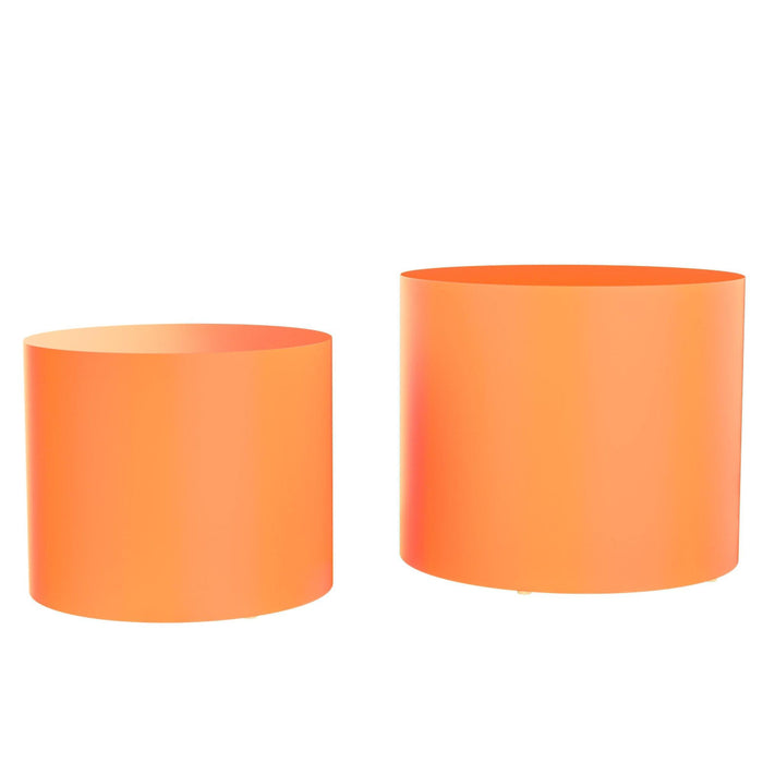 MDF Nesting table Set of 2 Rround Side Table Orange