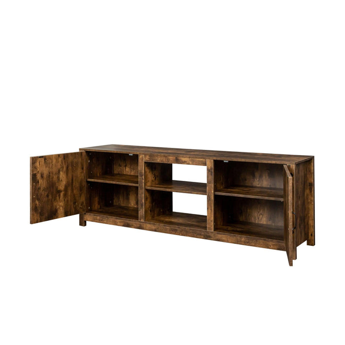 Farmhouse TV Stand,  Wood Entertainment Center Media Console withStorage