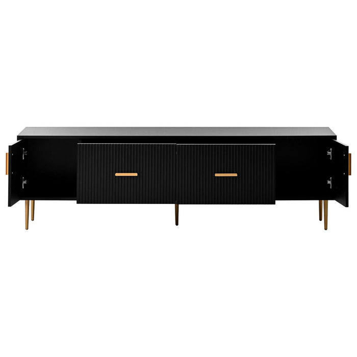 Modern TV Stand with 5 Champagne Legs - Durable, Stylish and Spacious，TVS Up to 75''