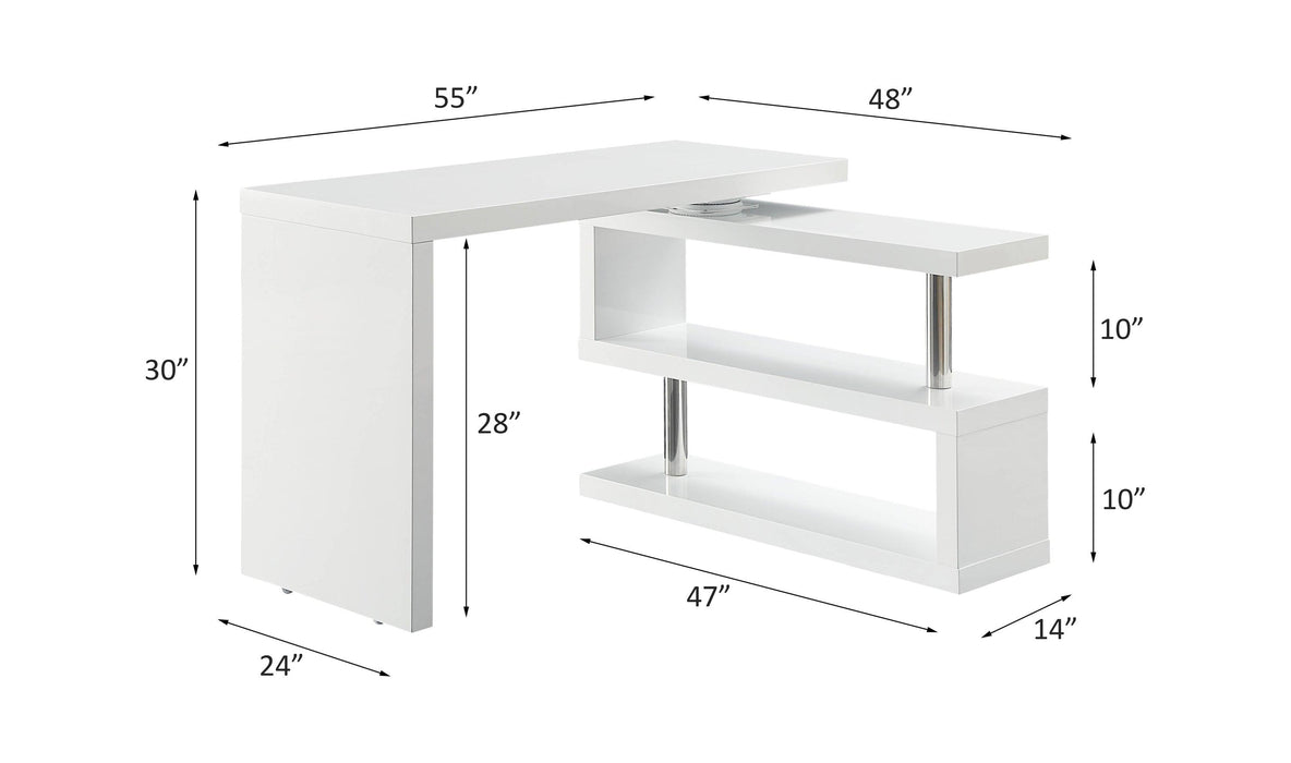 ACME Buck II Writing Desk, White Finish OF00017