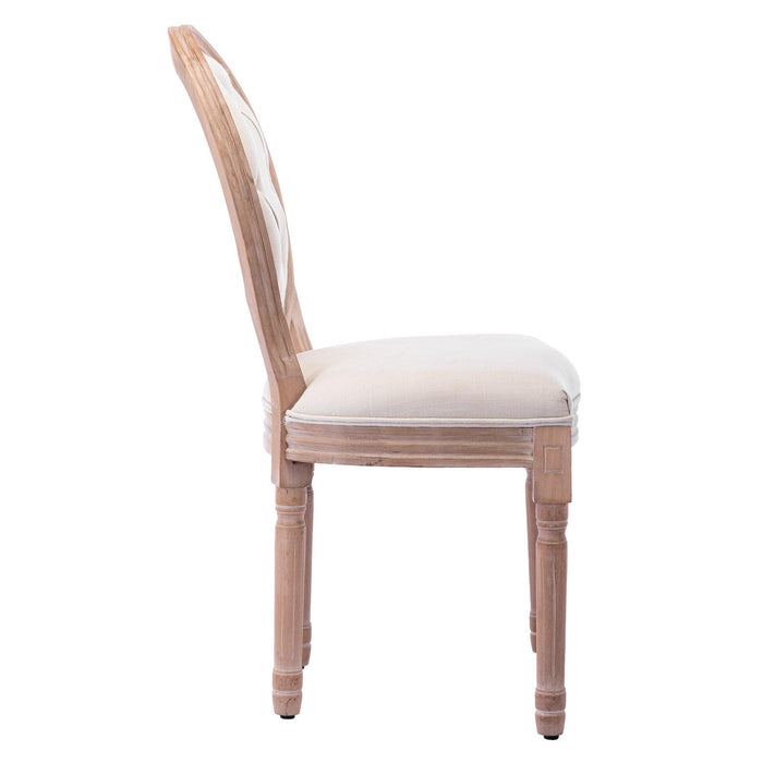 Upholstered Fabrice French Dining  Chair with rubber legs,Set of 2