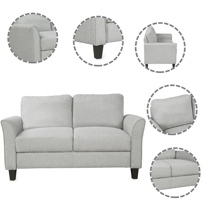 Living Room Sets Furniture Armrest Sofa Single Chair Sofa Loveseat Chair 3-Seat Sofa (ChairLoveseat Chair&3-Seat Sofa, Light Gray)