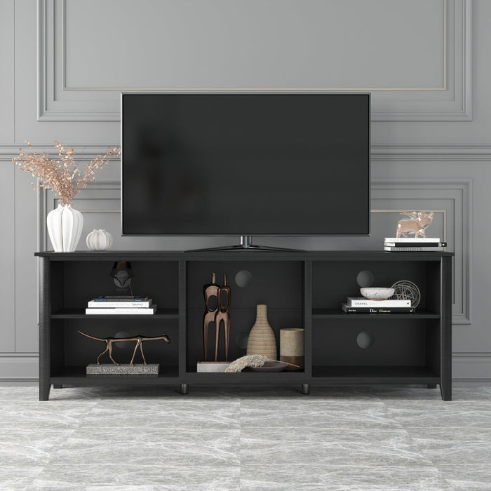 TV StandStorage Media Console Entertainment Center,Tradition Black,wihout drawer