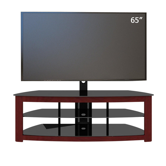 Walnut TV Stand with 2 TierStorage Space Fits TV Up To 65 in