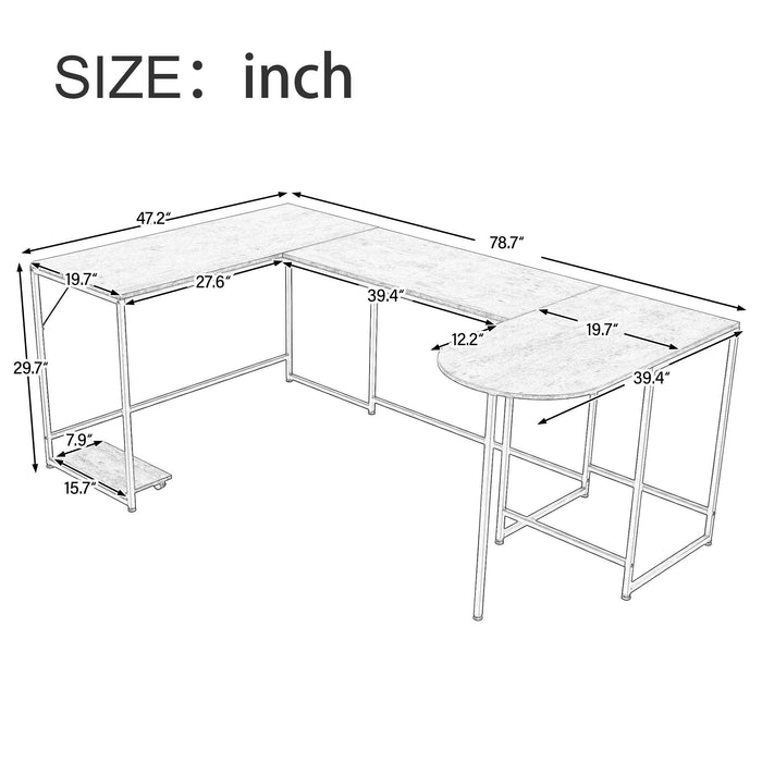 U-shaped Computer Desk, Industrial Corner Writing Desk with CPU Stand, Gaming Table Workstation Desk for Home Office (Black)