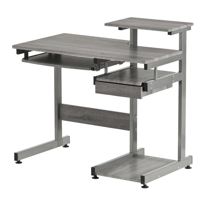 Techni Mobili Complete Computer Workstation Desk, Grey