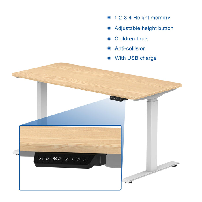 Ergonomic Standing Desk Base Workstation Frame Only，White