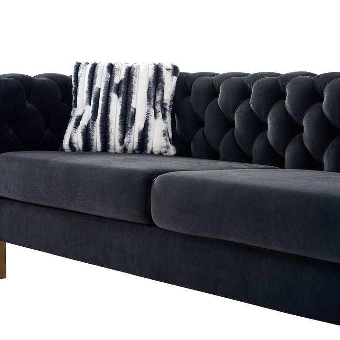 Modern velvet sofa BLACK color