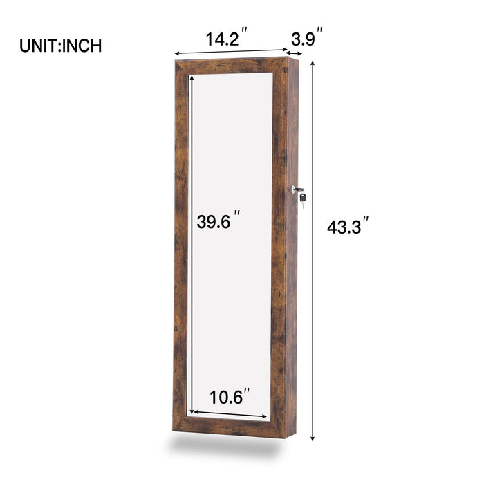 Fashion Simple JewelryStorage Mirror Cabinet Can Be Hung On The Door Or Wall