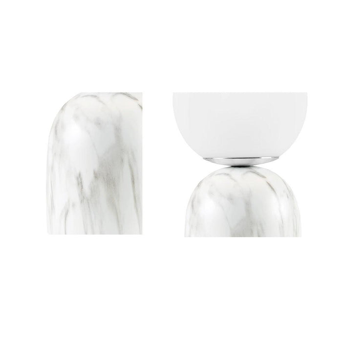 Nelia Frosted Glass Globe Resin Table Lamp