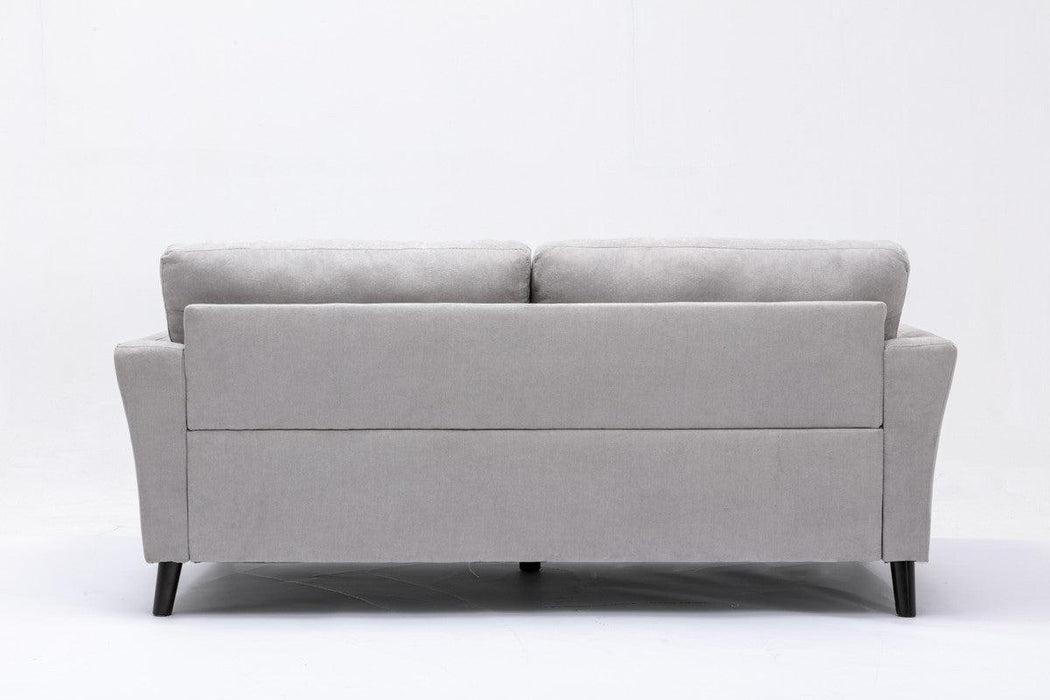 Damian Light Gray Velvet Fabric Sofa Loveseat Chair Living Room Set