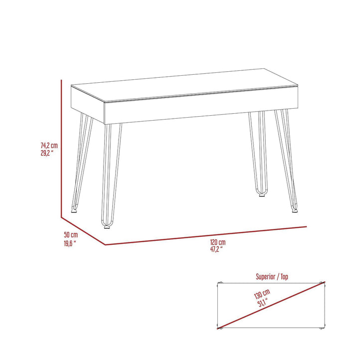 Posey 1-Drawer Rectangle Writing Desk with Hairpin Legs Mahogany