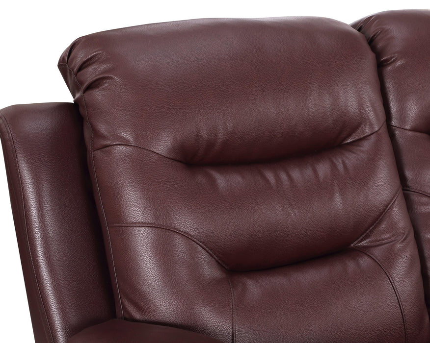 Global United  Leather Air Upholstered Reclining Sofa with Fiber Back