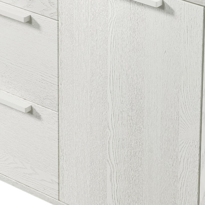 Modern Style Manufactured Wood 3-Drawer Dresser with Solid Wood Legs, White