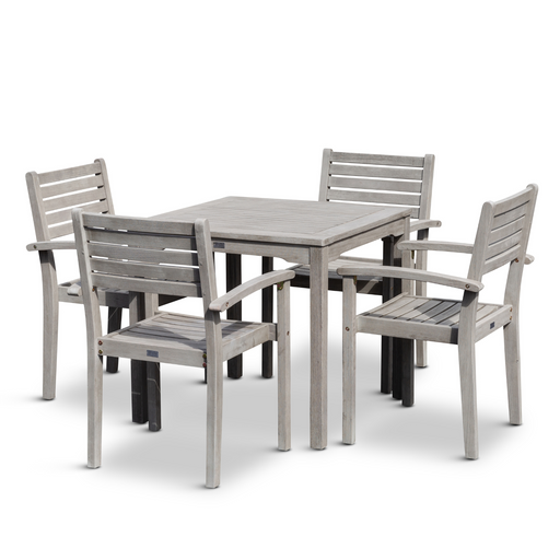 5 PCS Eucalyptus Dining Set - Driftwood Gray Finish image