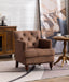 Living leisure Upholstered Fabric Club Chair, Antique Brown image