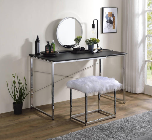 ACME Tennos Vanity Desk  in Black & Chrome Finish AC00904 image