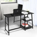 43.5"W X 27.6" D L-Shaped Corner Computer Desk with Open Shelves, BLACK image