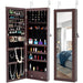 Fashion Simple JewelryStorage Mirror Cabinet With LED Lights Can Be Hung On The Door Or Wall image
