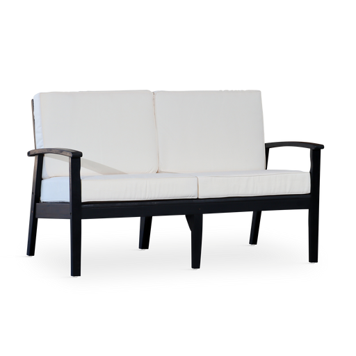 Eucalyptus Loveseat with Cushions, Espresso Finish, Cream Cushions image