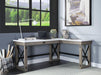 ACME Talmar Writing Desk w/Lift Top in Marble Top & Rustic Oak Finish OF00055 image