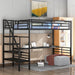 Metal Loft Bed Frame with Desk, No Box Spring Needed,Twin ,Black image