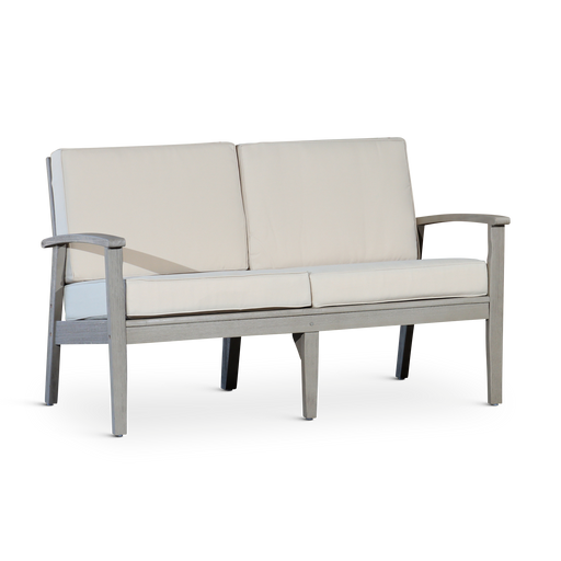 Eucalyptus Loveseat with Cushions, Driftwood Gray Finish, Sand Cushions image