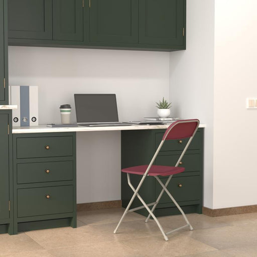 Hercules™ Series Plastic Folding Chair - Red - 650LB Weight Capacity Comfortable Event Chair - Lightweight Folding Chair - image